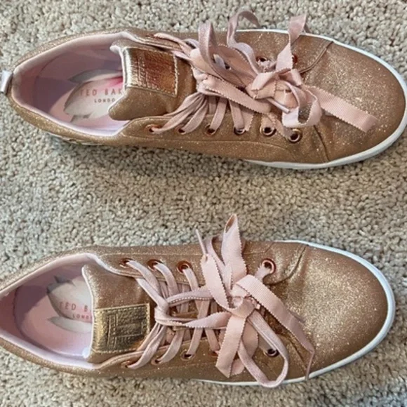 Ted Baker Sparkly Pink Sneakers with Floral Detail - Picture 7 of 8